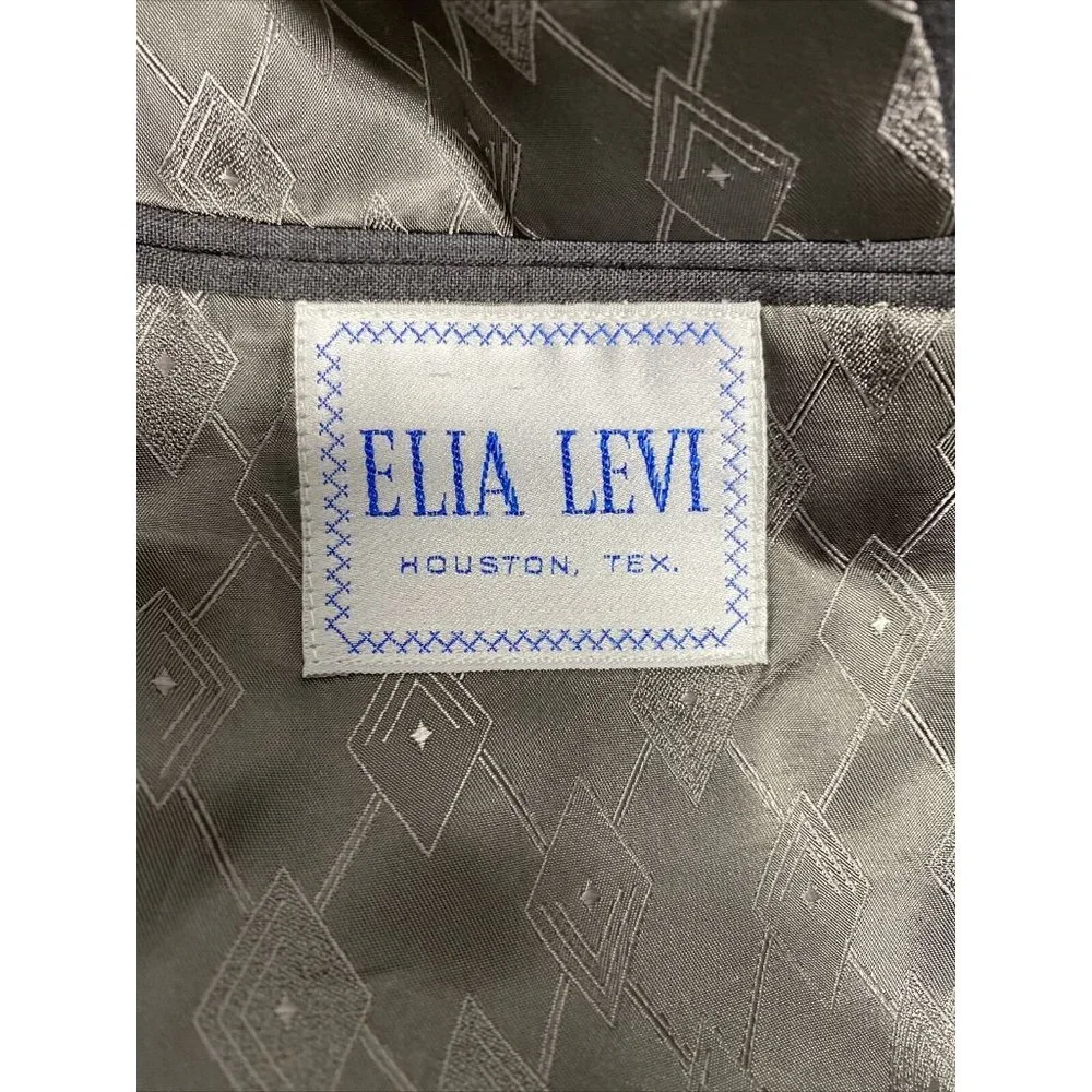 VTG Hand Made Elia Levi Gray Pin Striped 2 Button Blazer Jacket 44 *